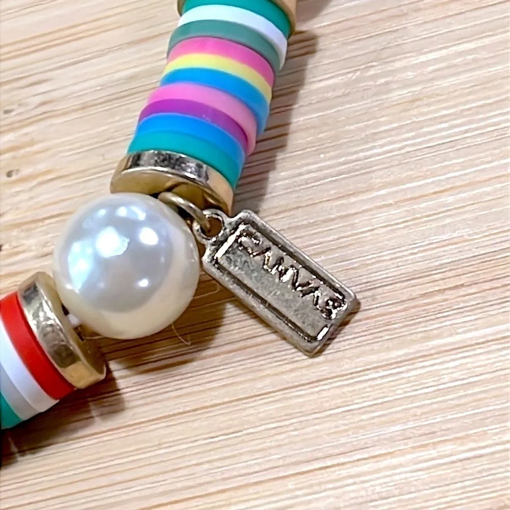 Brand New Canvas Multicolored Beaded Friendship Bracelet “HOPE” Stretch Colorful